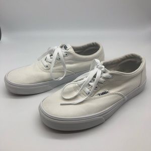 White lace up Vans. Women’s size 9. Men’s size 7